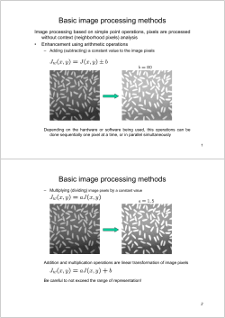 Basic image processing methods Basic image processing methods
