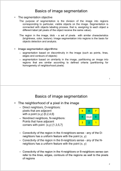 Basics of image segmentation Basics of image segmentation