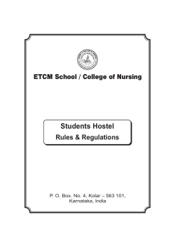 Hostel Rules & Regulations - ETCM Institute of Nursing