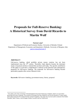 Proposals for Full-Reserve Banking: A Historical Survey from David