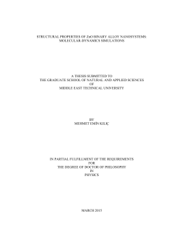 MOLECULAR-DYNAMICS SIMULATIONS A THESIS SUBMITTED