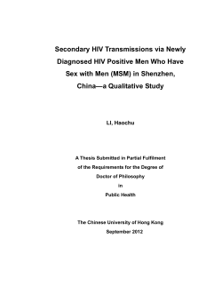 Secondary HIV Transmissions via Newly Diagnosed HIV Positive