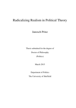 Radicalizing Realism in Political Theory