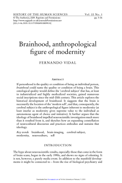Brainhood, anthropological figure of modernity