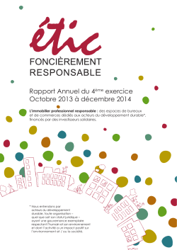 Rapport annuel ETIC 2013-2014