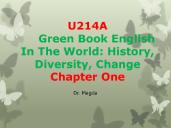 U214A Book 2: English in the World: history, diversity