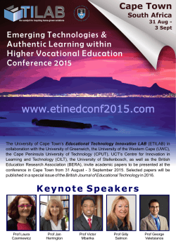 Second Call for Abstracts - Emerging Technologies in Education