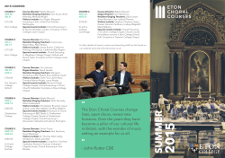 Brochure 2015 - Eton Choral Courses