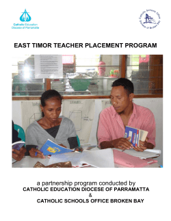 Information - East Timor Teacher Teacher Placement Program