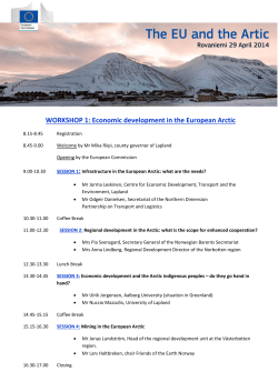 WORKSHOP 1: Economic development in the European Arctic