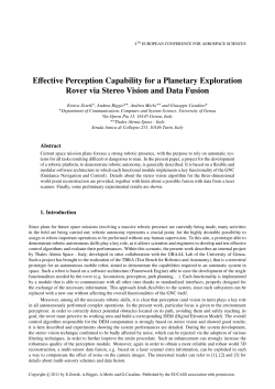 Effective Perception Capability for a Planetary Exploration Rover via