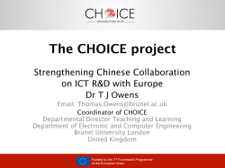 The CHOICE project