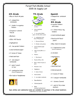 Forest Park Middle School Supply List