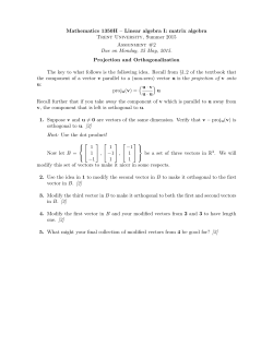 Mathematics 1350H â Linear algebra I: matrix