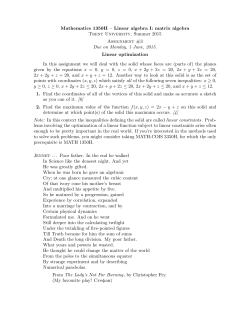 Mathematics 1350H â Linear algebra I: matrix
