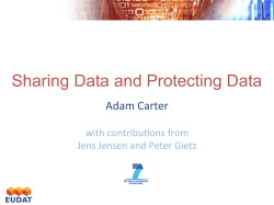 Sharing Data and Protecting Data