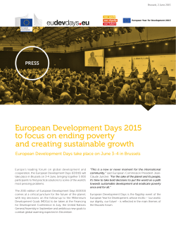 Pess Release EN - European Development Days