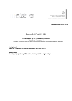 Cohesion Policy 2014 â 2020 European Social Fund