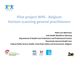Belgium - Joint Action on Health Workforce Planning & Forecasting