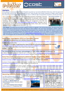 EUPancreas Newsletter May 2015