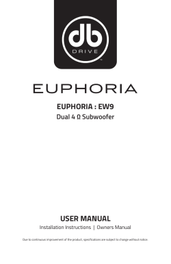 EUPHORIA : EW9 USER MANUAL