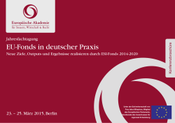 EU-Fonds in deutscher Praxis - EuropÃ¤ische Akademie fÃ¼r Steuern