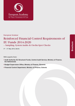 Reinforced Financial Control Requirements of EU Funds 2014-2020