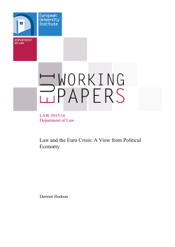 4. Law and the Euro Crisis: A View from Political Economy