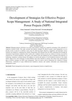 Development of Strategies for Effective Project Scope Management