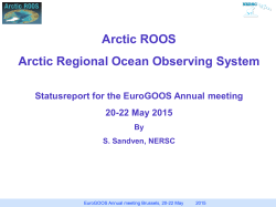 Arctic ROOS Arctic Regional Ocean Observing System