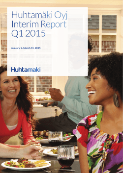 HuhtamÃ¤ki Oyj Interim Report Q1 2015