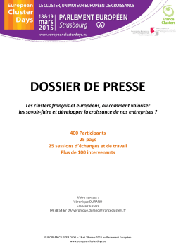 DOSSIER DE PRESSE - European Cluster Days