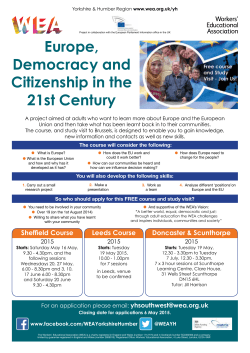 Europe, Democracy and Citizenship in the 21st Century