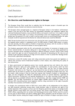 4. Draft resolution - On Liberties and fundamental rights in Europe