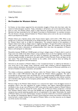 5. Draft resolution - Freedom for the Western Sahara