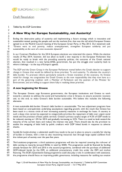 8. Draft resolution - Sustainability, not Austerity