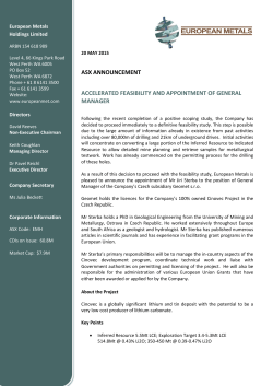 Accelerated Feasibility & Appointment of General