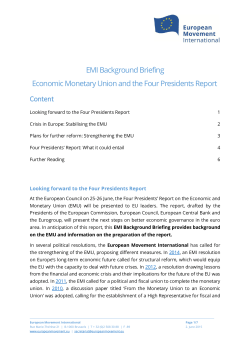 EMI Background Briefing Economic Monetary Union and the Four