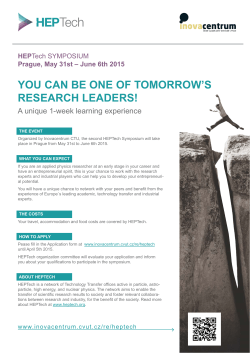 YOU CAN BE ONE OF TOMORROW`S RESEARCH LEADERS!