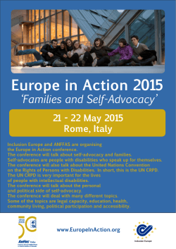 Self-Advocacy - Europe In Action 2015