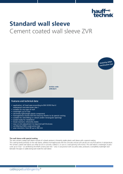 Standard wall sleeve Cement coated wall sleeve ZVR