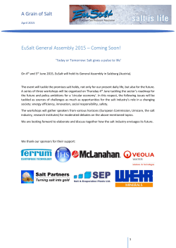 A Grain of Salt EuSalt General Assembly 2015 â Coming Soon!