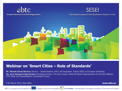 Webinar on `Smart Cities â Role of Standards`