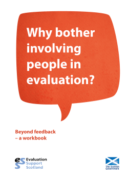 Why bother involving people in evaluation?
