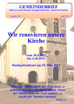 Gemeindebrief April 2015 - Evangelische Pfarrgemeinde Rutzenmoos