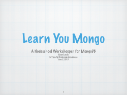 Learn You Mongo