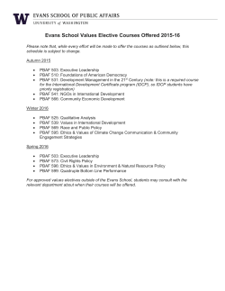 Evans School Values Elective Courses Offered 2015-16