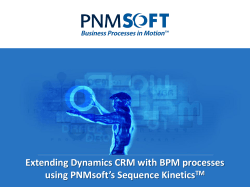 Extending Dynamics CRM with SEQUENCE BPM Whitepaper