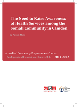 The Need to Raise Awareness of Health Services among the Somali
