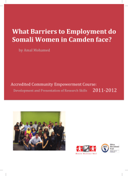 What Barriers to Employment do Somali Women in Camden face